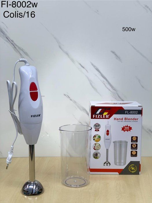 Mixeur à main - Non spécifié - 400 W - 2 vitesses - 0,5 L - Couleur Blanc Rouge Noir