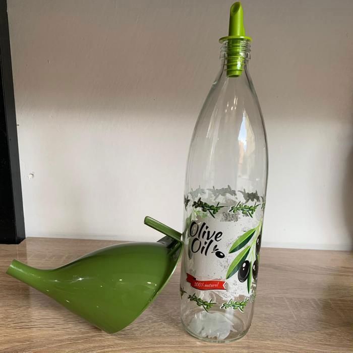 Bouteille d'huile - AYA HOME - 1L - Entenoir offert - Multicolore - Verre