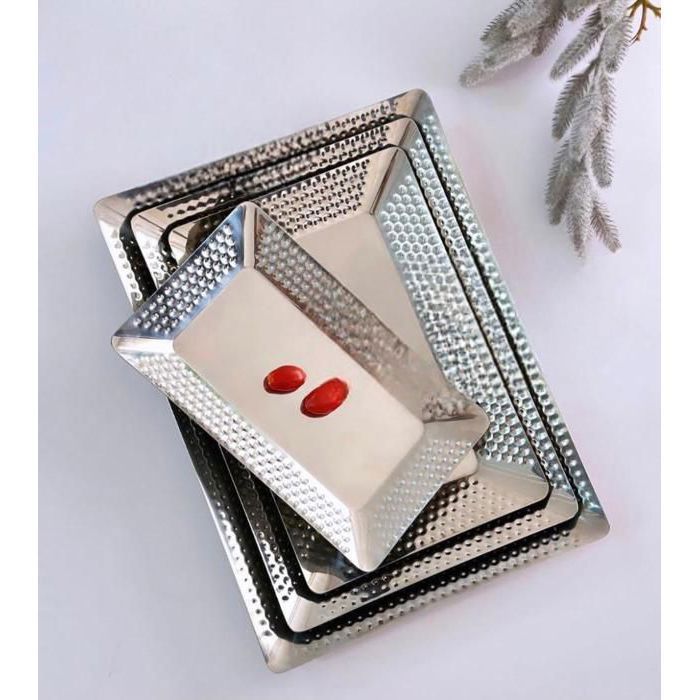 Plateau rectangulaire - AYA HOME - 26CM/17CM - Inox - Gris - Contemporain - Design