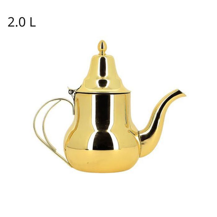 Théière - Kraft Line - 2 litres - Acier inoxydable - Design traditionnel - Doré