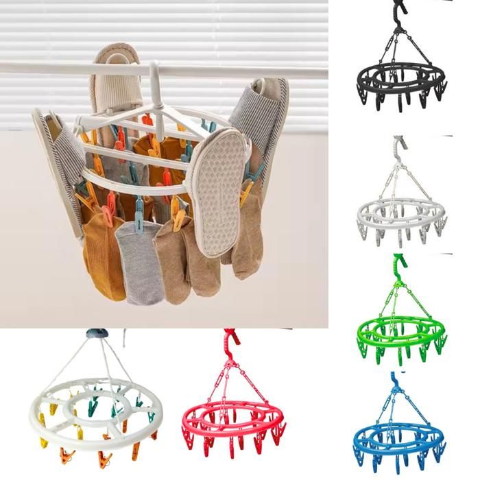 Séchoir Pliable avec Clips – Idéal pour Chaussettes et Sous-vêtements (couleur aléatoire)