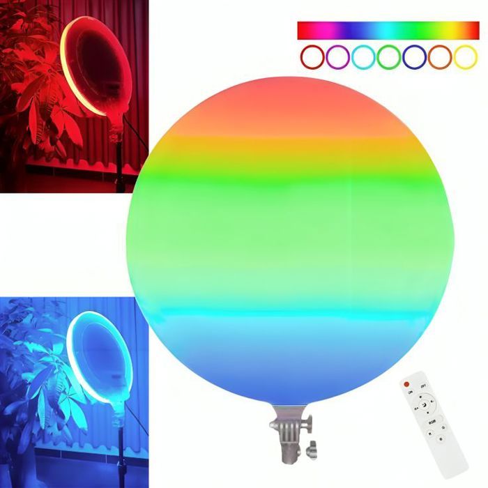 Lampe LED ronde 33cm couleur avec télécommande RGB-LED Fill Light pour photo et vidéo GS-330