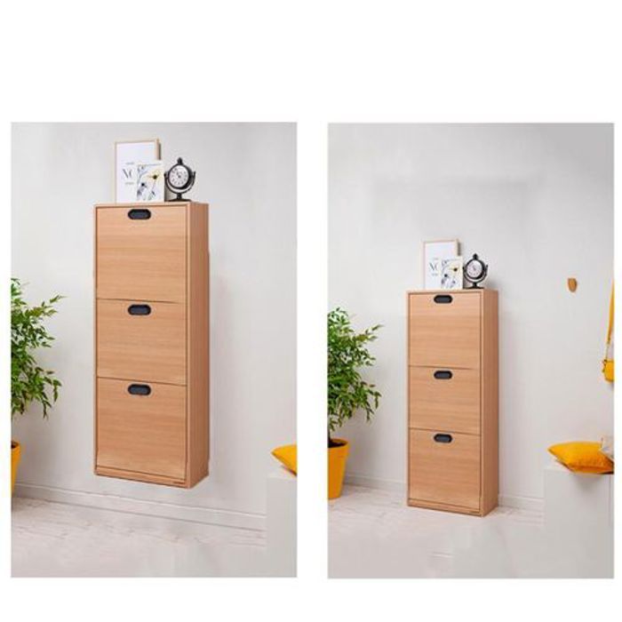 Meuble à chaussures - Assina - Marron - 3 tiroirs - PVC - Rangement élégant