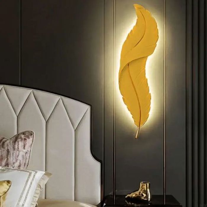 Applique Murale - Assina - Plume 84cm - Doré - Sanilum - Design Contemporain