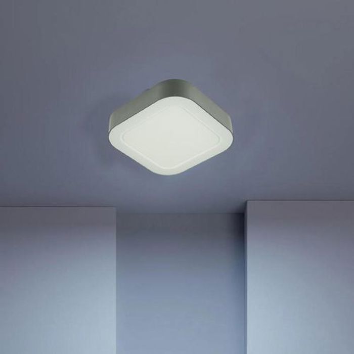 Plafonnier LED - Assina - Carré IP65 - 12x12W - Aluminium - Blanc - Intérieur/Extérieur
