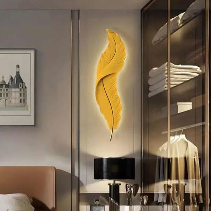 Applique Murale - Assina - Plume 62cm - Doré - Sanilum - Design Contemporain