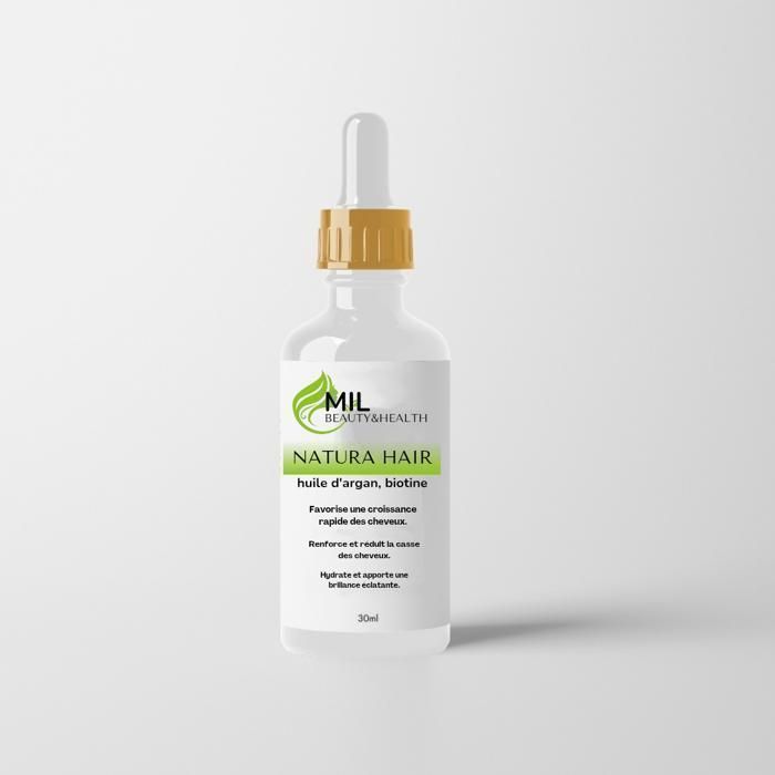 Sérum Capillaire - Natura Hair - 30 ml - Anti-chute - Hydratation - Pousse des Cheveux