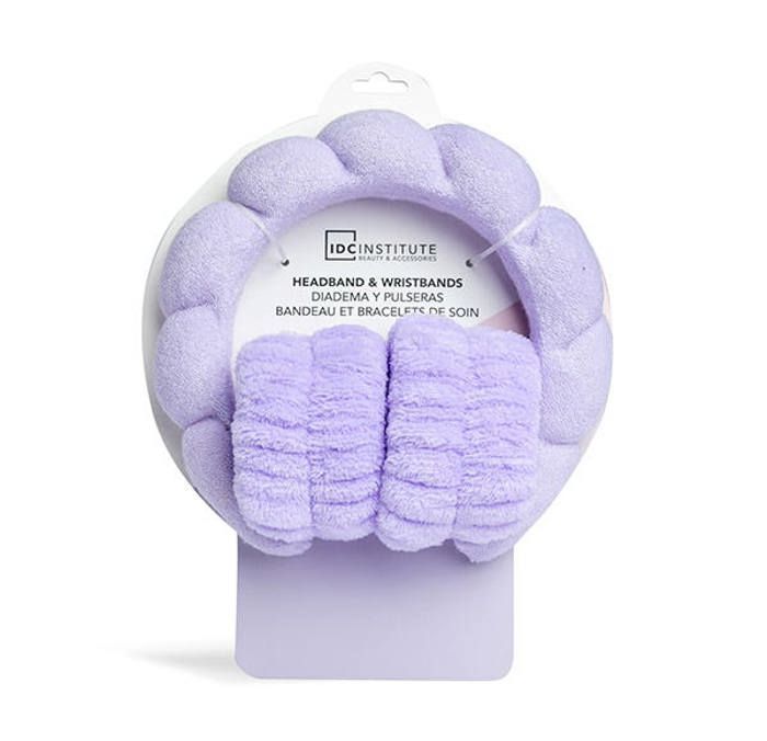 IDC INSTITUTE SKINCARE HEADBAND AND WRISTBAND (ROSE ET VIOLET)