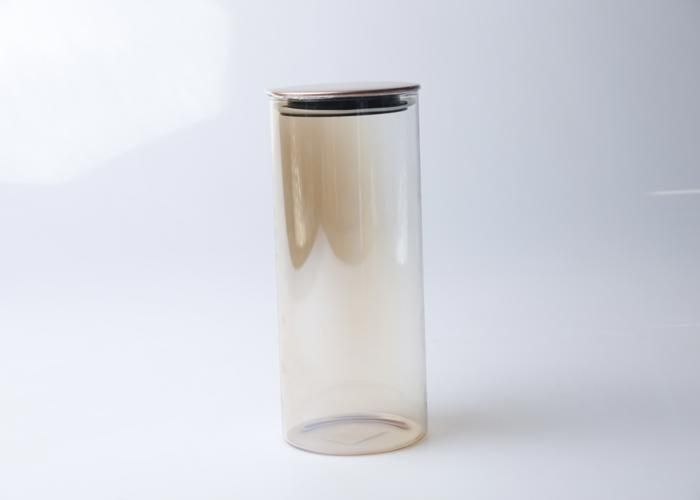 Bocal en Verre avec Couvercle en Bambou 10x22,5 cm HB3302-3