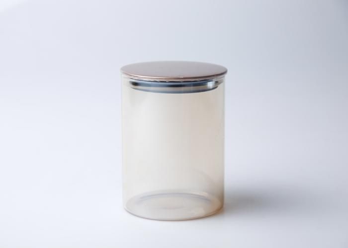 Bocal en Verre avec Couvercle en Bambou 10x13 cm HB3302-1