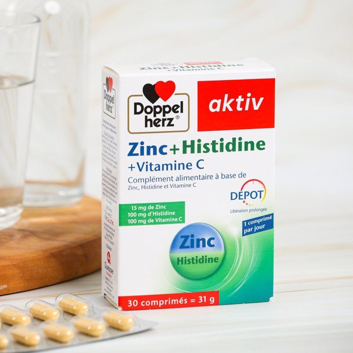 Doppelherz Zinc + Histidine + Vitamine C 30 comprimés 31 g