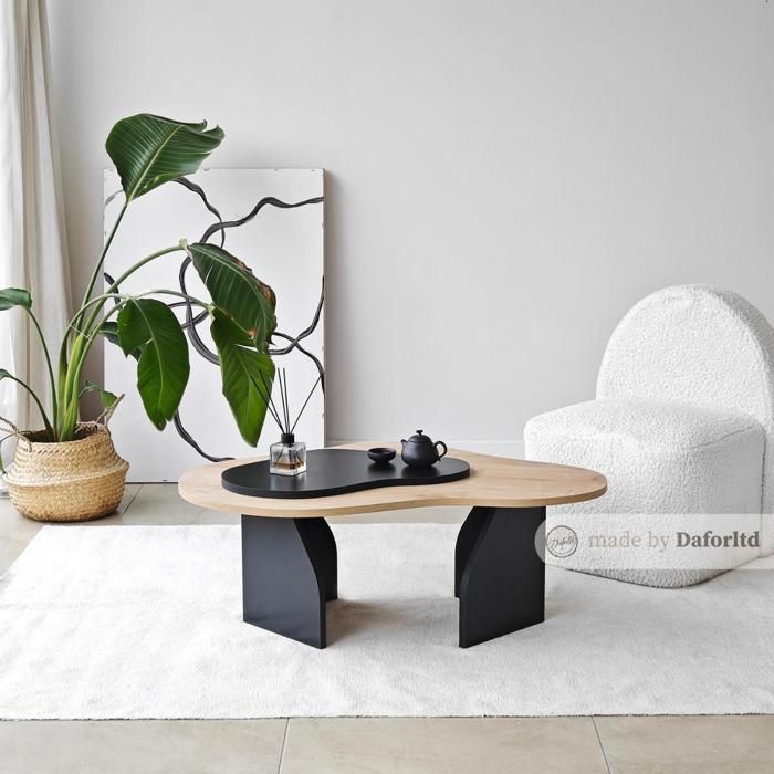 Table Basse Fondue - Chêne et Noir