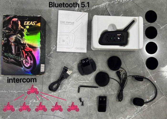 EJEAS Oreillette Bluetooth 5.1 pour Casque Intercom de Moto