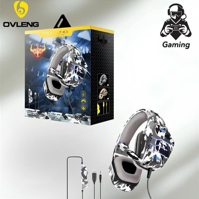 Ovleng Gt88Casque Gaming Avec Microphone compatible avec Pc