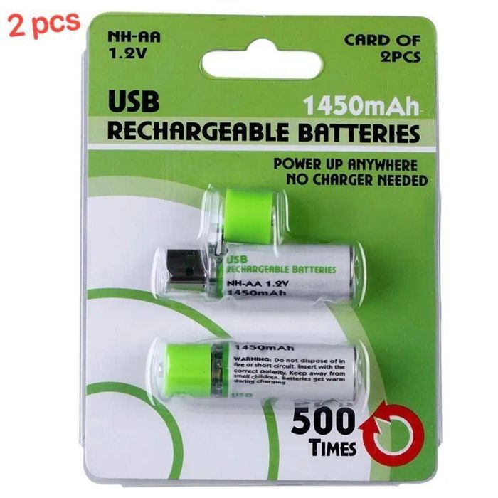 Piles rechargeables 2 pieces