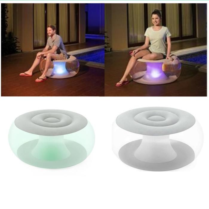 Pouf Gonflable - Bestway - Poolsphere - Multicolore - LED - Extérieur