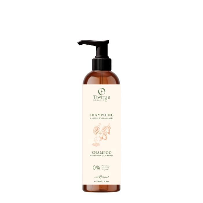 TIWIRGA COSMETICS - Shampoing  Miel et Huile d’Argan - 250ml - Tous types de cheveux - Vitamine E