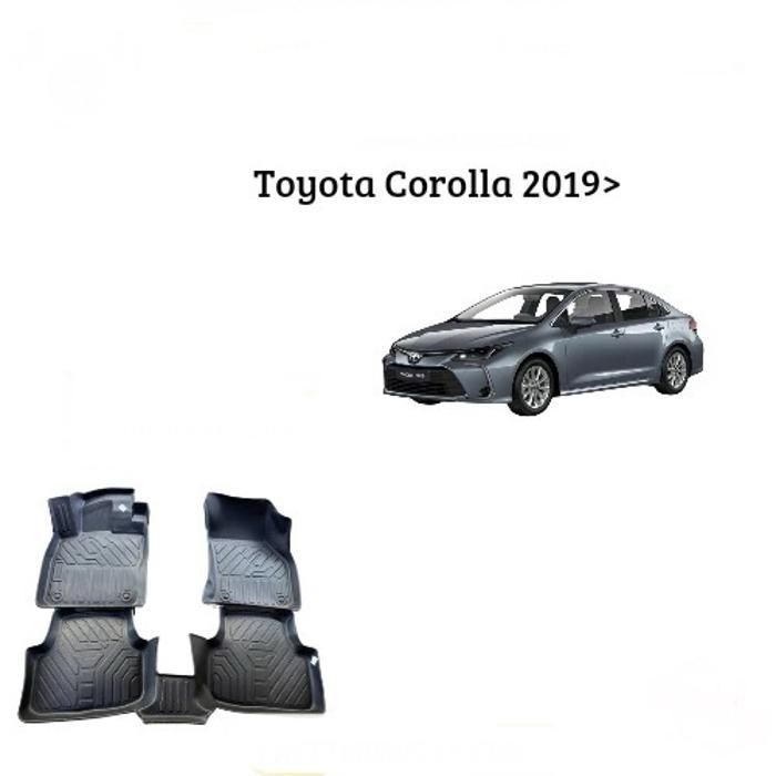 Tapis de voiture - Toyota - Corolla 2019 - TPE 7D - Antidérapant - Résistant aux intempéries
