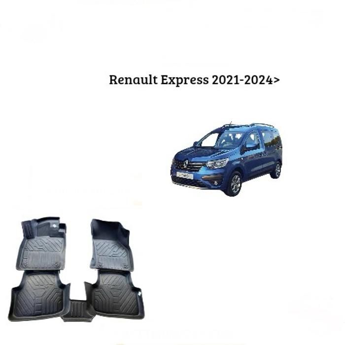Tapis de voiture - Renault - Express - 7D TPE - Antidérapant - Résistant aux intempéries