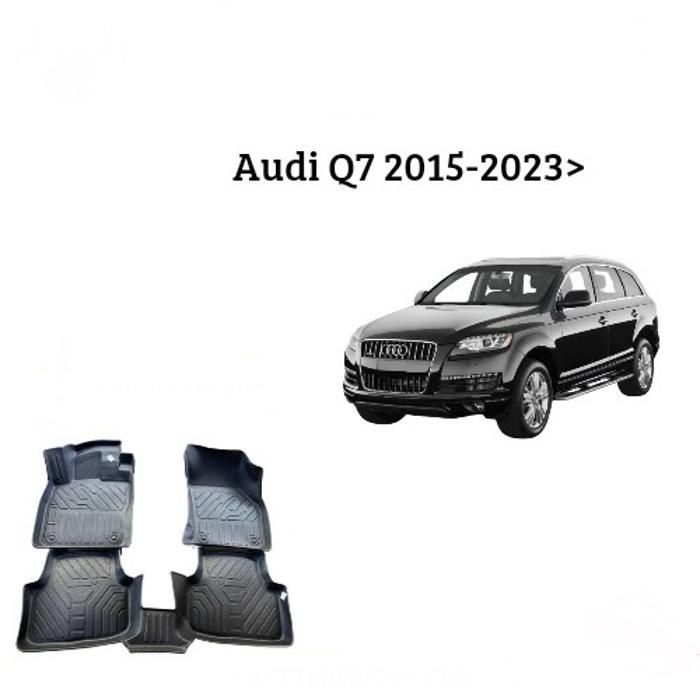 Tapis de voiture - Audi - Q7 - Sur mesure 7D - TPE - Antidérapant - Résistant aux intempéries