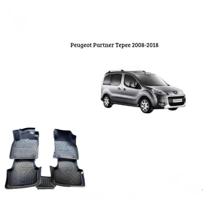 Tapis de voiture - Peugeot - Partner Tepee - 7D TPE - Antidérapant - Résistant aux intempéries