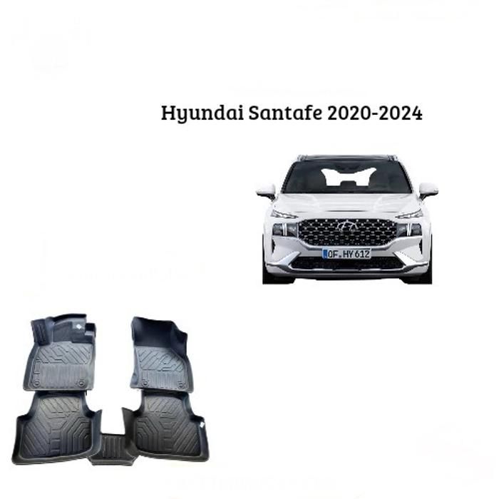 Tapis de voiture - Hyundai - Santafe 2020-2024 - 7D TPE - Antidérapant - Résistant aux intempéries