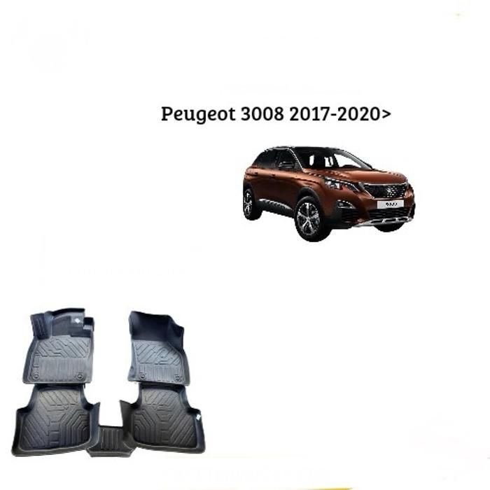 Tapis sur mesure - Peugeot - 3008 - 7D TPE - Antidérapant - Résistant aux intempéries