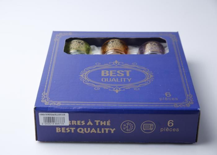 Verres à Thé - GENERIC - Prestige Majorelle - 6 pièces - Verre - Doré Coloré