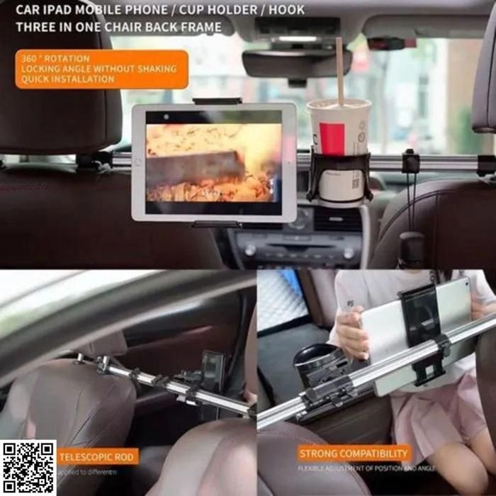 Support de téléphone avec porte-gobelet et crochet pour voiture