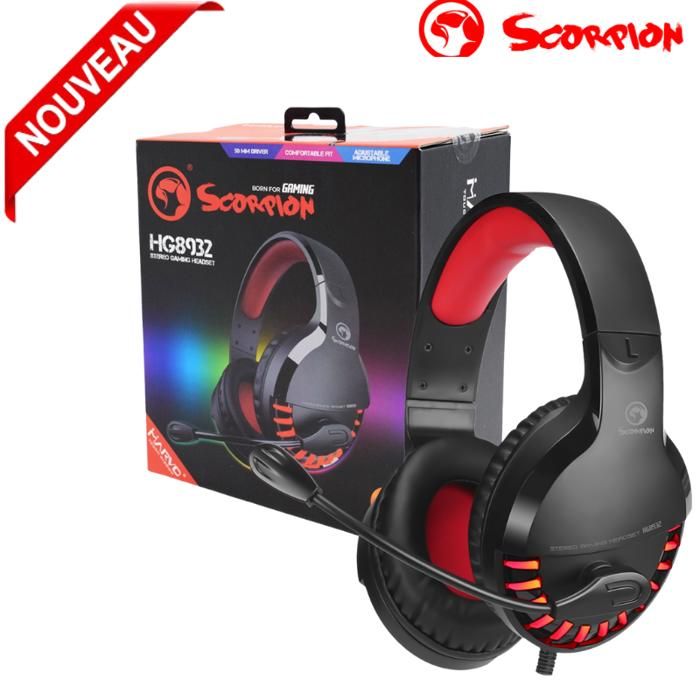 Casque de jeu stéréo Marvo Scorpion HG8932 avec microphone par Marvo