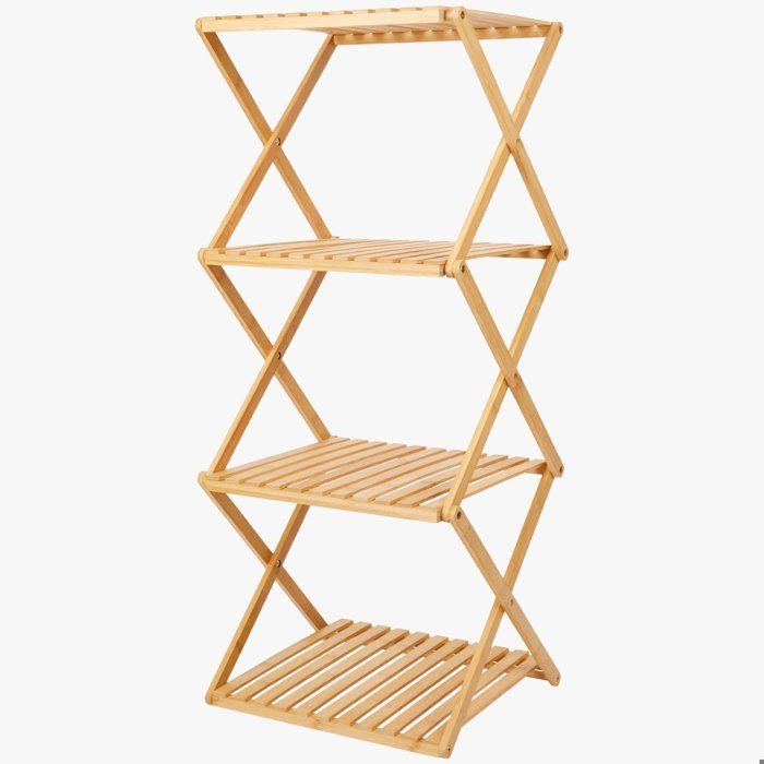 Étagère en bambou - Non spécifié - 4 niveaux - 40 x 33,5 x 93,5 cm - Capacité 3 kg/niveau - Style scandinave