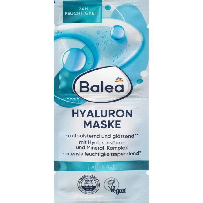 Masque Visage - BALEA - Acide Hyaluronique - Hydratation 24h - Réduction des Rides - 16 ml