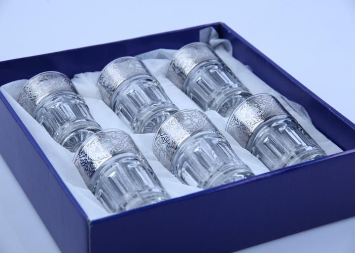 Verres à thé - GENERIC - Prestige Impérial - Argenté - 6 pièces - Verre à pied