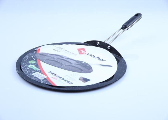 Poêle à pancakes - HASCEVHER - 35 cm - Granite - Noir - Compatible tous feux