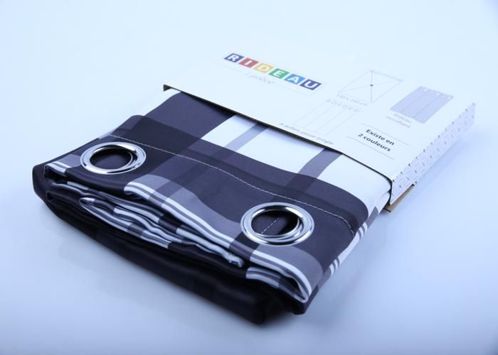 Rideaux - NB-P13 - 140x240 cm - Noir - Synthétique - Œillets