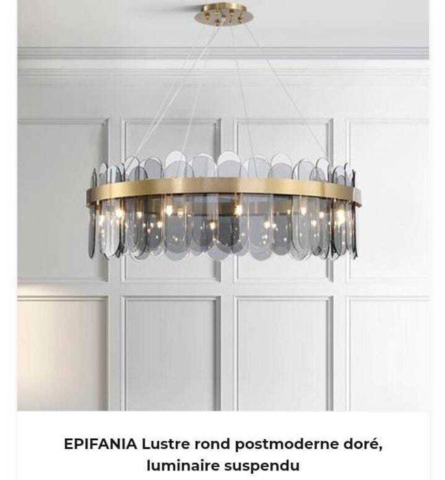 Lustre Rond Postmoderne Doré Epifania – Élégance et Raffinement