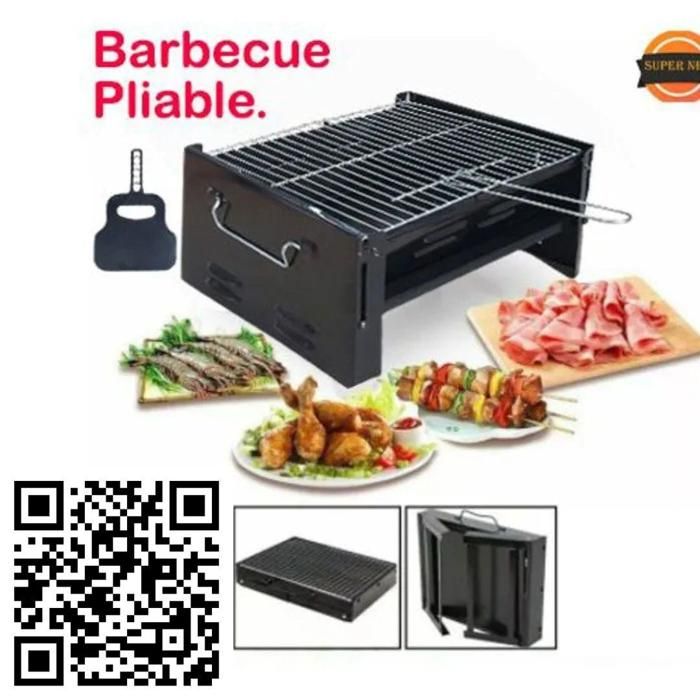 Barbecue - Inox - Pliable - Portable - Charbon - Pieds Démontables