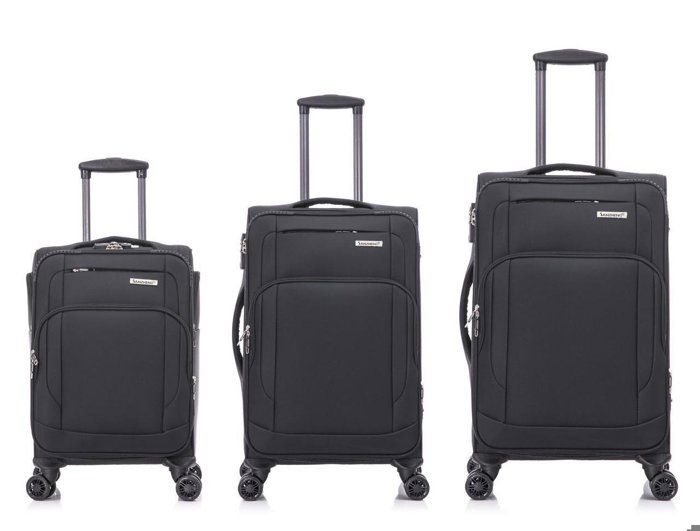 Ensemble de bagages - SANZHENG - 3PIECES - Noir - Tissu durable - 4 roues 360° - Souple