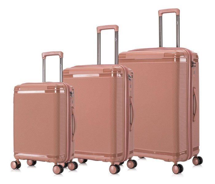 Ensemble de valises - JONY - 3 pièces - Rose - Coque rigide - Imperméable - Design moderne