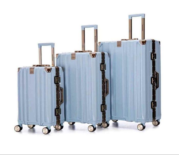 Valises - QIAFEI - PACK 3 VALISES - Aluminium - Rigide - Bleu ciel