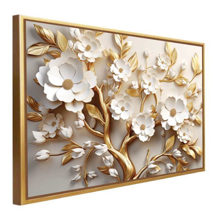 Tableau décoratif - AB057 - Doré - 136 cm x 86 cm - Design contemporain - Intérieur