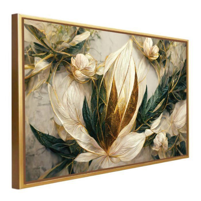 Tableau décoratif - AB064 - Doré - 136 cm x 86 cm - Design contemporain - Rectangulaire