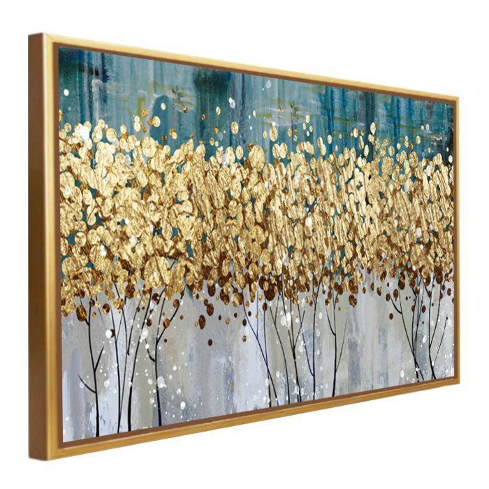 Tableau décoratif - AB059 - Doré - 136 cm x 86 cm - Design contemporain - Intérieur