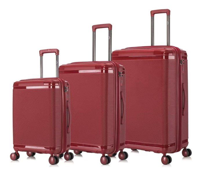 Ensemble de valises - JONY - 3 pièces - Bordeaux - Coque rigide - Imperméable - Cadenas TSA