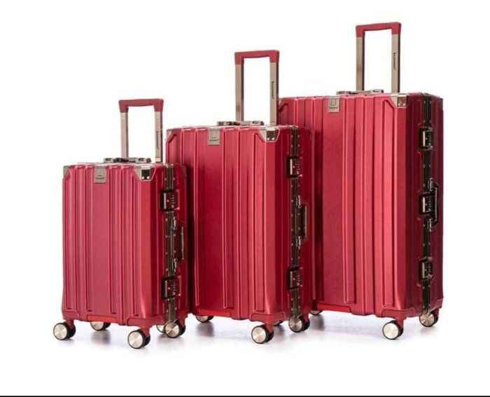 Valises - QIAFEI - PACK 3 VALISES - Aluminium - Rouge - Coque rigide