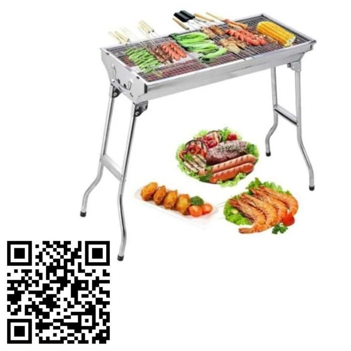 Barbecue - Inox - Portable - 73x71x33CM - Grande surface de cuisson - Contrôle de chaleur précis