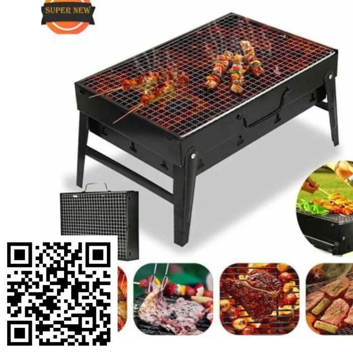 Barbecue - Portable - Pliant - Charbon - Acier - Pieds Démontables