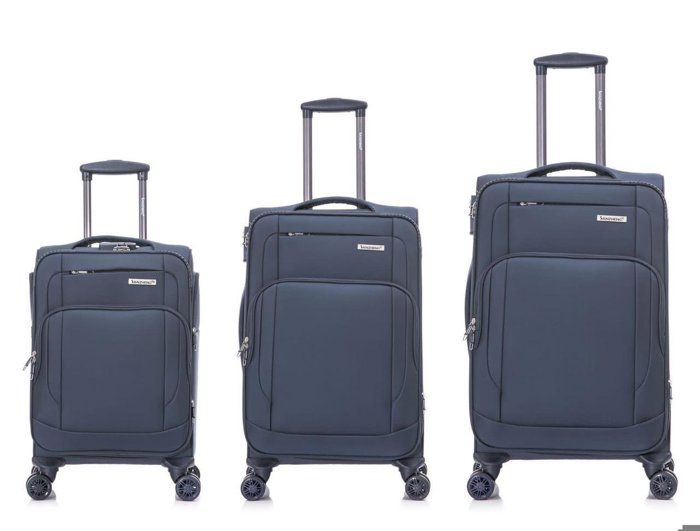 Ensemble de bagages - SANZHENG - 3PIECES - Bleu marine - Tissu durable - 4 roulettes 360°