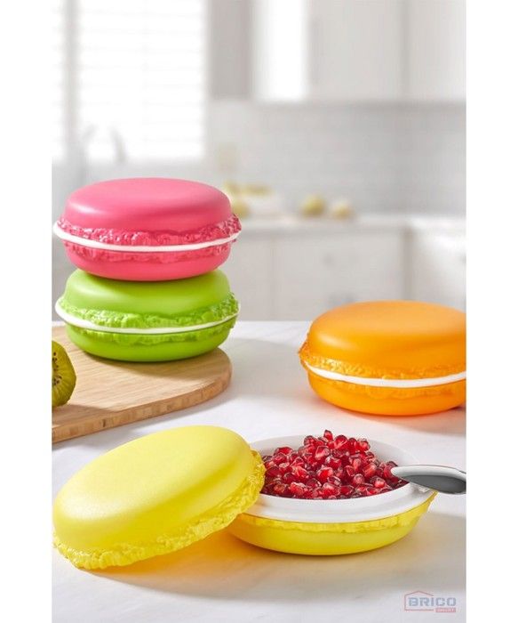 Boîte de rangement - MACARON - 400 ML - Couleur aléatoire - Plastique - Design élégant