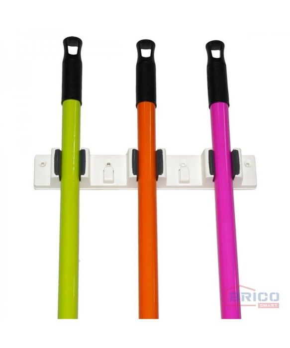 Organiseur mural - VALENCIA - Porte balai - 3 compartiments - Couleur aléatoire - Mixte